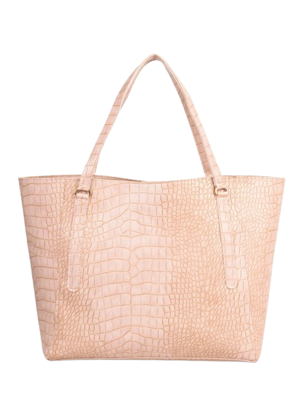 Frestvia Pink Textured Tote Bag for Women's