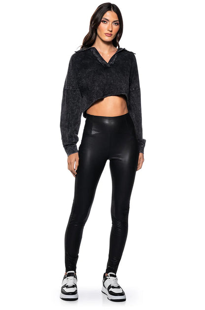 RIO HIGH RISE LEGGING WITH 4 WAY STRETCH IN BLACK